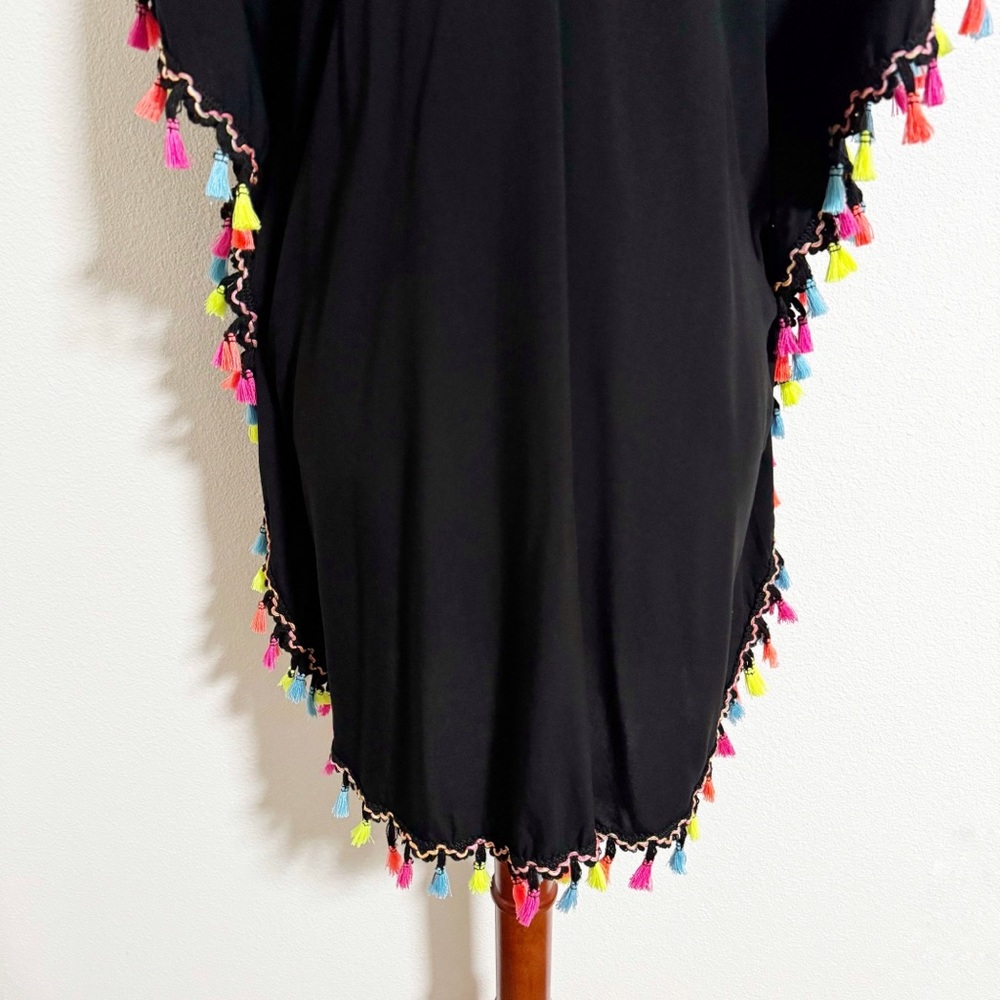 NEW La Moda True Colours Tassel Trim Caftan Tunic Swim Cover - Picture 7 of 10